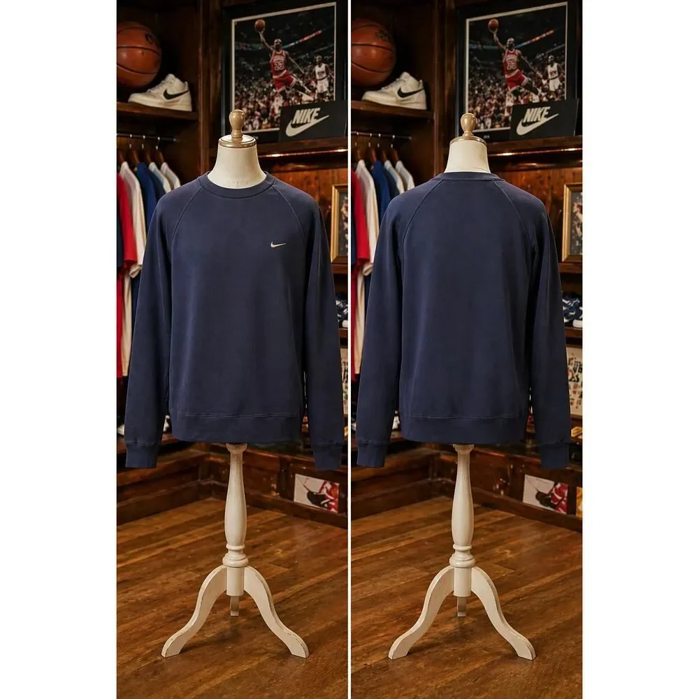 Nike Mini Swoosh Crewneck Sweatshirt Navy Blue Size L